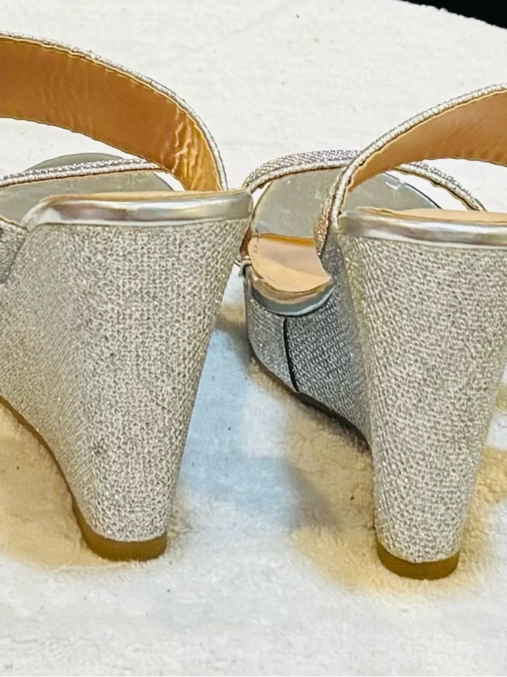 Almost Brand New Bella Marie Wedges- Size 7 - Wedge Height 4.5 Inches - box 11